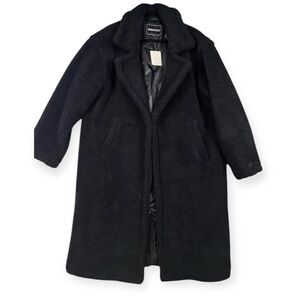 FABLETICS teddy long coat midi length oversized black
